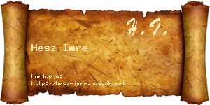 Hesz Imre névjegykártya